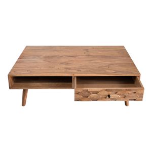 Coffee table Kaldio solid acacia wood in natural color 120x60x40cm