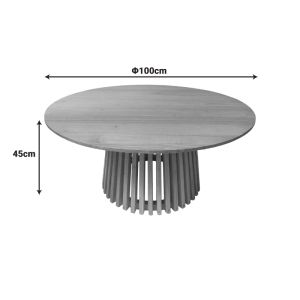 Coffee table Kenda I mindi, natural wood, D100x45cm
