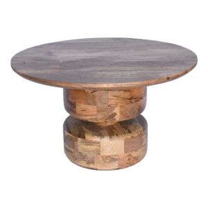 Perlon walnut-mango wood coffee table D80x45cm
