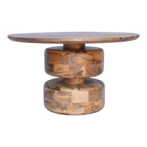 Perlon walnut-mango wood coffee table D80x45cm