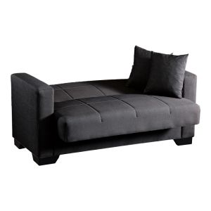 2-seater sofa bed Vox with storage, anthracite fabric 150x84x83cm