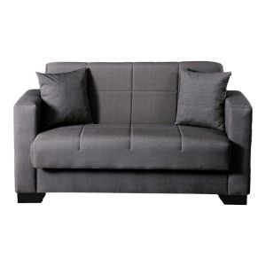 2-seater sofa bed Vox with storage, anthracite fabric 150x84x83cm