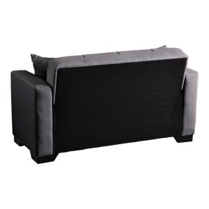 2-seater sofa bed Vox with storage, anthracite fabric 150x84x83cm