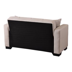 Vox 2-seater sofa bed with storage, cream fabric, 150x84x83cm