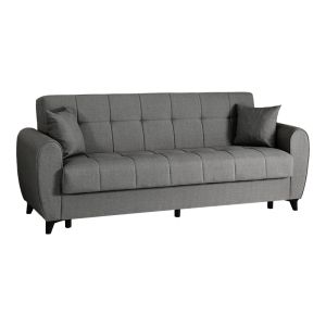 3-seater sofa bed Lincoln with storage, anthracite fabric, 226x84x93cm