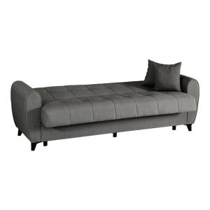 3-seater sofa bed Lincoln with storage, anthracite fabric, 226x84x93cm