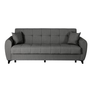 3-seater sofa bed Lincoln with storage, anthracite fabric, 226x84x93cm