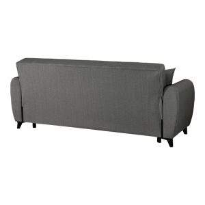 3-seater sofa bed Lincoln with storage, anthracite fabric, 226x84x93cm