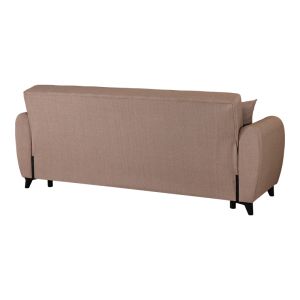 3-seater sofa bed Lincoln with storage, beige fabric, 226x84x93cm