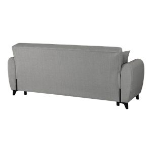 Lincoln 3-seater sofa bed with storage, light gray fabric, 226x84x93cm