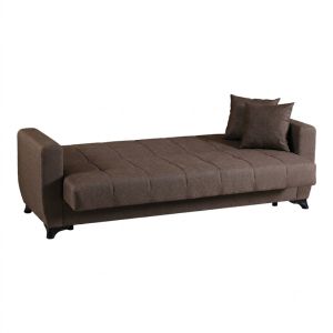 Modesto 3-seater sofa bed with storage, brown fabric, 213x84x86cm