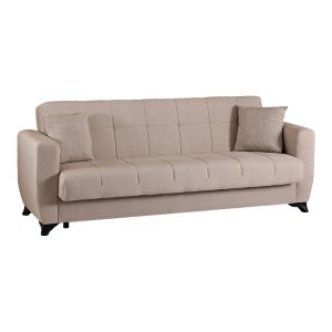 Modesto 3-seater sofa bed with storage, cream fabric, 213x84x86cm