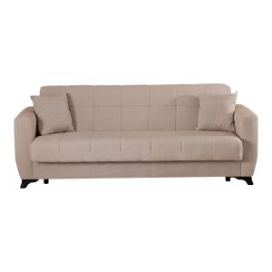 Modesto 3-seater sofa bed with storage, cream fabric, 213x84x86cm
