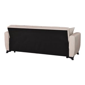 Modesto 3-seater sofa bed with storage, cream fabric, 213x84x86cm