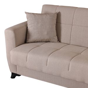 Modesto 3-seater sofa bed with storage, cream fabric, 213x84x86cm