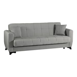 Modesto 3-seater sofa bed with storage, gray fabric, 213x84x86 cm