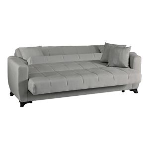 Modesto 3-seater sofa bed with storage, gray fabric, 213x84x86 cm