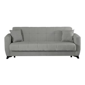 Modesto 3-seater sofa bed with storage, gray fabric, 213x84x86 cm