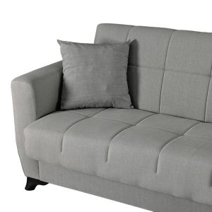 Modesto 3-seater sofa bed with storage, gray fabric, 213x84x86 cm