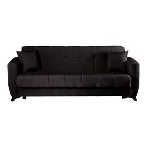 Modesto 3-seater sofa bed with storage, black fabric, 213x84x86cm