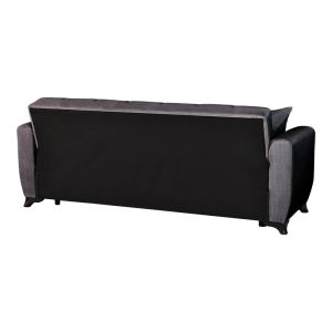 Modesto 3-seater sofa bed with storage, black fabric, 213x84x86cm