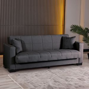 3-seater sofa bed Vox with storage, anthracite, fabric 210x84x83cm