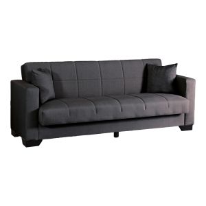 3-seater sofa bed Vox with storage, anthracite, fabric 210x84x83cm