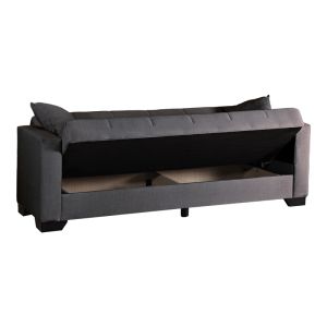 3-seater sofa bed Vox with storage, anthracite, fabric 210x84x83cm