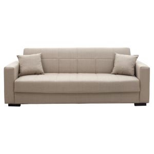 Vox 3-seater sofa bed with storage, beige fabric, 210x84x83cm