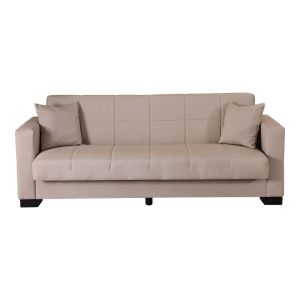 Vox 3-seater sofa bed with storage, cream fabric, 210x84x83cm