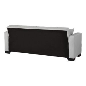 Vox 3-seater sofa bed with storage, light gray fabric, 210x84x83cm