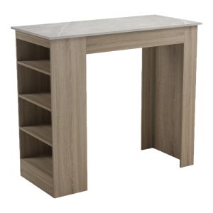 Bar table Riff, sonoma surface, beige marble look, 120x55x105 cm