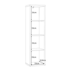Montaro bookcase, sand color, 39X33X142 cm