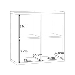 Montaro bookcase, terracotta color, 73X33X73CM