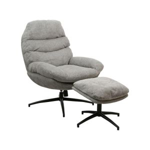 Swivel armchair FL2525 with metal legs and foot, oil color 93X78X99CM