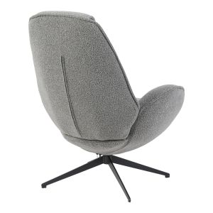 Swivel armchair Flago boucle fabric anthracite 85x88x103.5cm