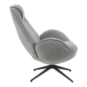 Swivel armchair Flago boucle fabric anthracite 85x88x103.5cm