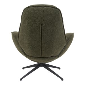 Flago swivel armchair, boucle fabric, olive green, 85x88x103.5 cm