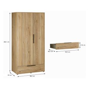 Wardrobe Aria mavela oak color 99X59X200CM
