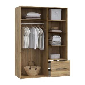 Wardrobe Aria, Mauvella oak color, 145X59X200 cm