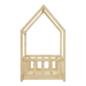 Bambie children's bed with Montessori railing, pine wood type, natural shade, 70x140cm