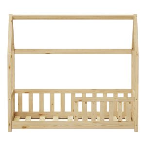 Bambie children's bed with Montessori railing, pine wood type, natural shade, 70x140cm