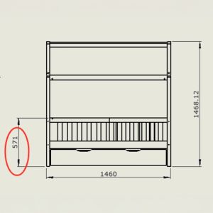 Bendina Montessori style children's bed with drawer, pine wood in a natural shade, 70x140cm