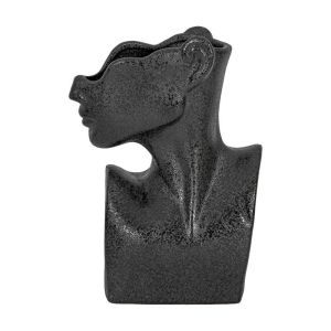 Ceramic flower pot FL5715 black color 21X11X28CM