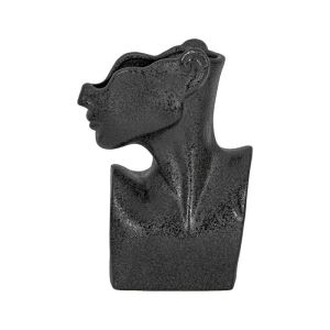 Ceramic flower pot FL5717 black color 18X7X26CM
