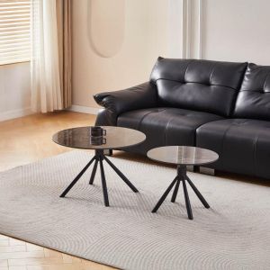 Set of 2 coffee tables Avrian black color 70X45+50X41CM