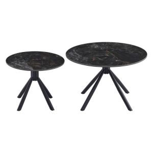 Set of 2 coffee tables Avrian black color 70X45+50X41CM