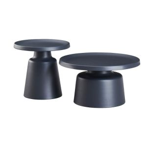 Set of 2 coffee tables Fl830 gray color 50x47cm and 70x39cm