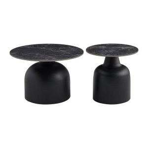 Set of 2 coffee tables Setrina black color 70X46+50X48CM