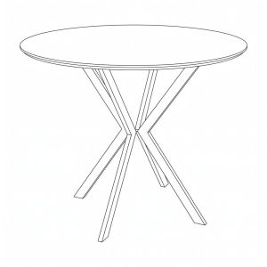 Round dining table Vector gray color 90cm